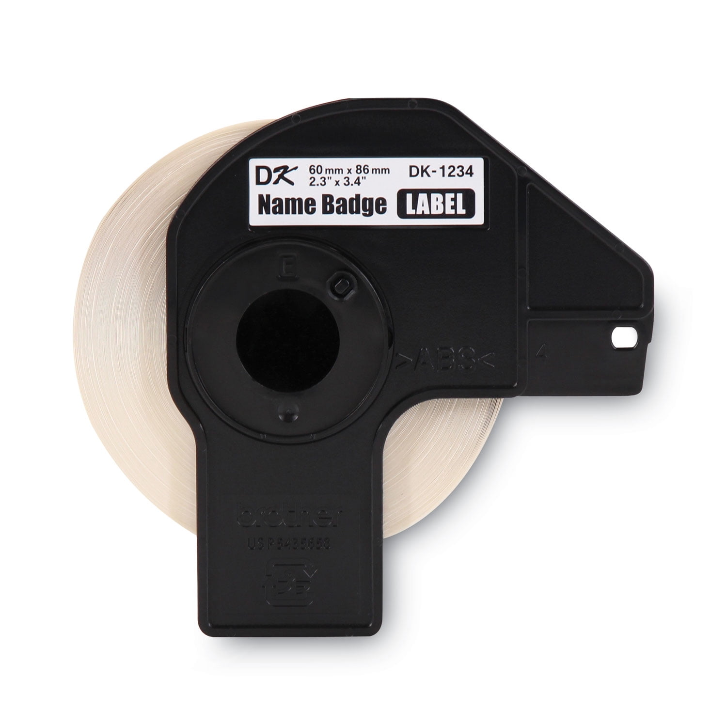 Brother Genuine DK-1234 Die-Cut Adhesive Name Badge Labels, White Paper