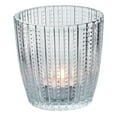 Mainstays High Clear Stripe Pattern Glass Votive and Tealight Candle