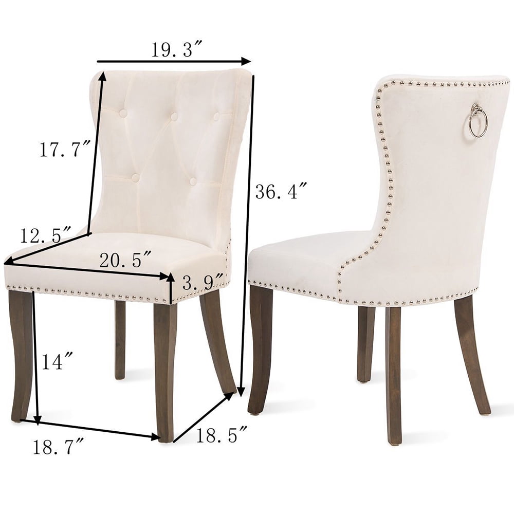 Lowestbest 2Pcs Upholstered Dining Chairs, Fabric High Back Chairs with Copper Wood Legs, Side Chairs for Dining Room/Living Room/Kitchen, Cream Lowestbest 2Pcs Upholstered Dining Chairs, Fabric High Back Chairs with Copper Wood Legs, Side Chairs for Dining Room/Living Room/Kitchen, Cream