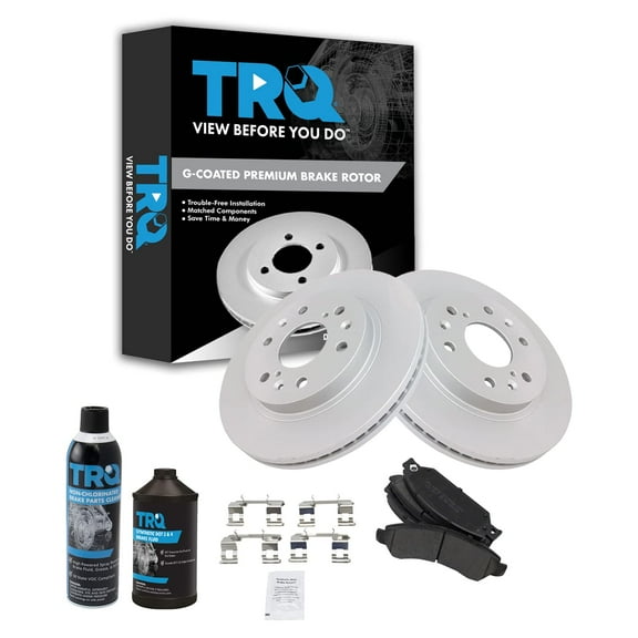 TRQ Front Metallic Brake Pad & G-Coated Rotor Kit w/Fluids for Chevy GMC Truck BKA16351 Fits select: 2005-2007 CHEVROLET SILVERADO, 2007 CHEVROLET TAHOE