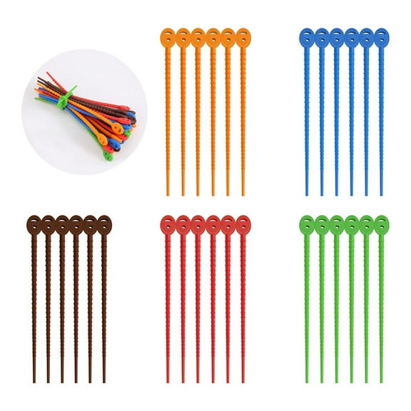 30 PCS Silicone Cable Ties, Zip Ties, Bag Seal Clips, , Bread Ties, Rubber Twist Ties for Home Office