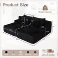 thumbnail image 4 of Muumblus 83" Oversized Double Chaise Lounge Chair Indoor, Modern Boneless Plush Corduroy Upholstered Modural Sectional Sleeper Cloud Couch for Living Room Apartment, Black, 4 of 10