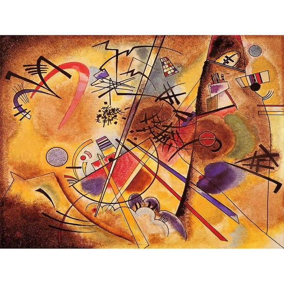 Wee Blue Coo Wassily Kandinsky Petit Rêve Abstrait Peinture Rouge Ancienne Affiche d'Art Mural Non Encadrée Décoration Maison Premium