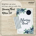 thumbnail image 2 of AMOUR INFINI Cotton Blooming Floral 5 Pack Kitchen Set|2 Kitchen Towels, 2 Pot Holders and Oven Mitt Heat Resistant Washable for Cooking,Baking,Grilling | Thanksgiving Christmas Fall Festive Decor, 2 of 5