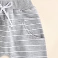 thumbnail image 4 of TOWED22 Toddler Baby Boy Summer Clothes Letter Graphic Short Sleeve Shirt T-Shirt Tops + Casual Shorts Outfit Set(Light Gray,12-18 M), 4 of 6
