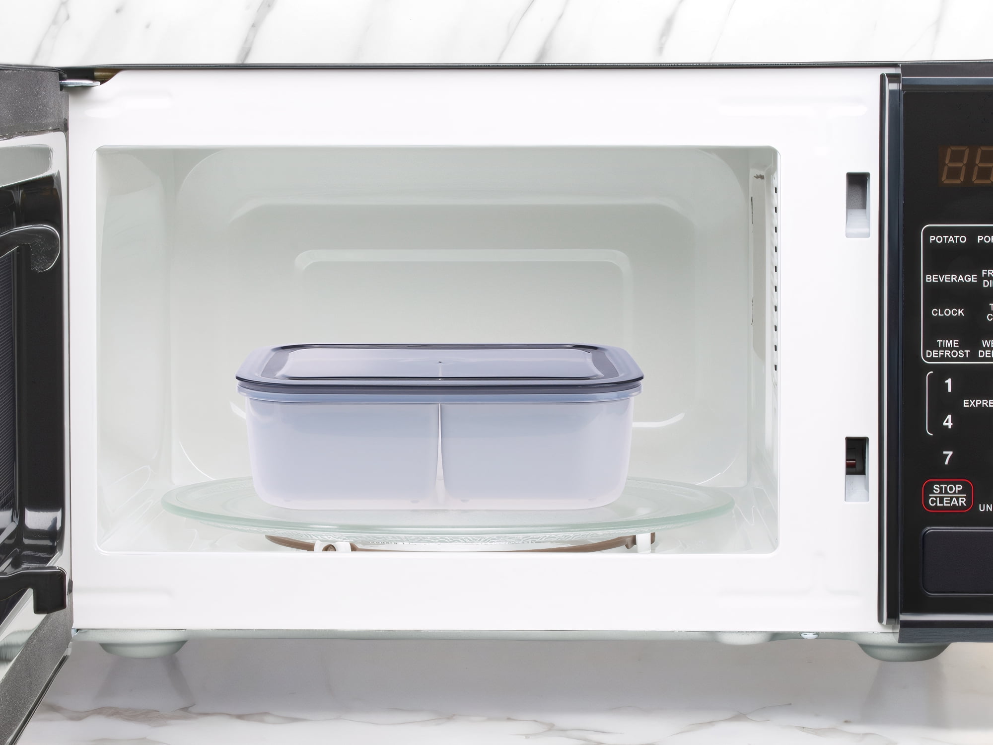 Unique Bargains Food Storage Containers Meal Prep 5 Packs 4 Grids-No Hollow