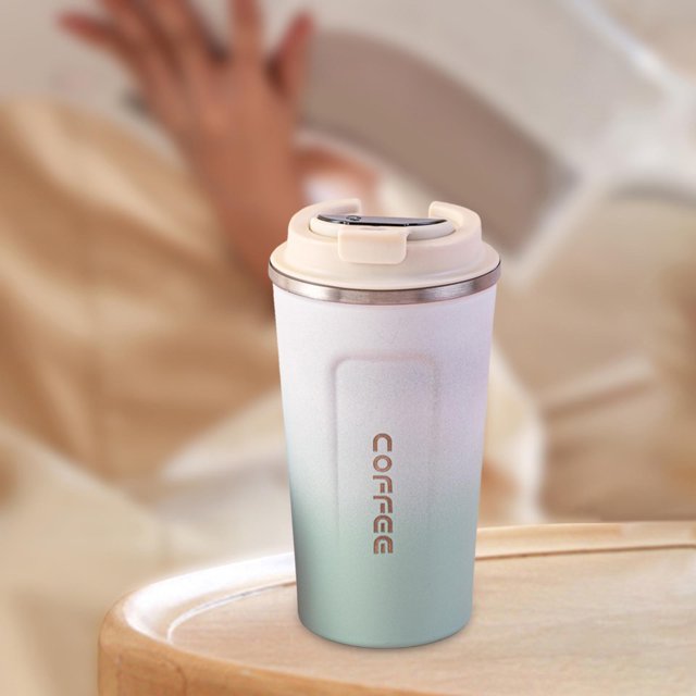 Taza aislada portátil Vaso de café al vacío con tapa Drinkware Smart Digital Blanco Macarena Taza con aislamiento