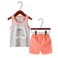 thumbnail image 2 of Gibobby Conjunto de Sudadera y Pantalón Niños niñas niños 2 piezas ropa de dormir sin mangas camiseta pantalones cortos pijama Loungewear(Gris, 2-3 Años), 2 of 3