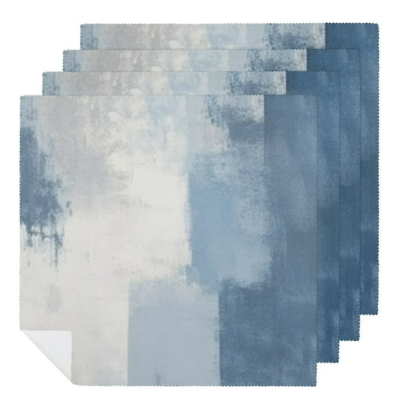 JRXY Blue Abstract Painting Polyester Cloth Napkins Home Decor Gift Set of 4 2 PCS