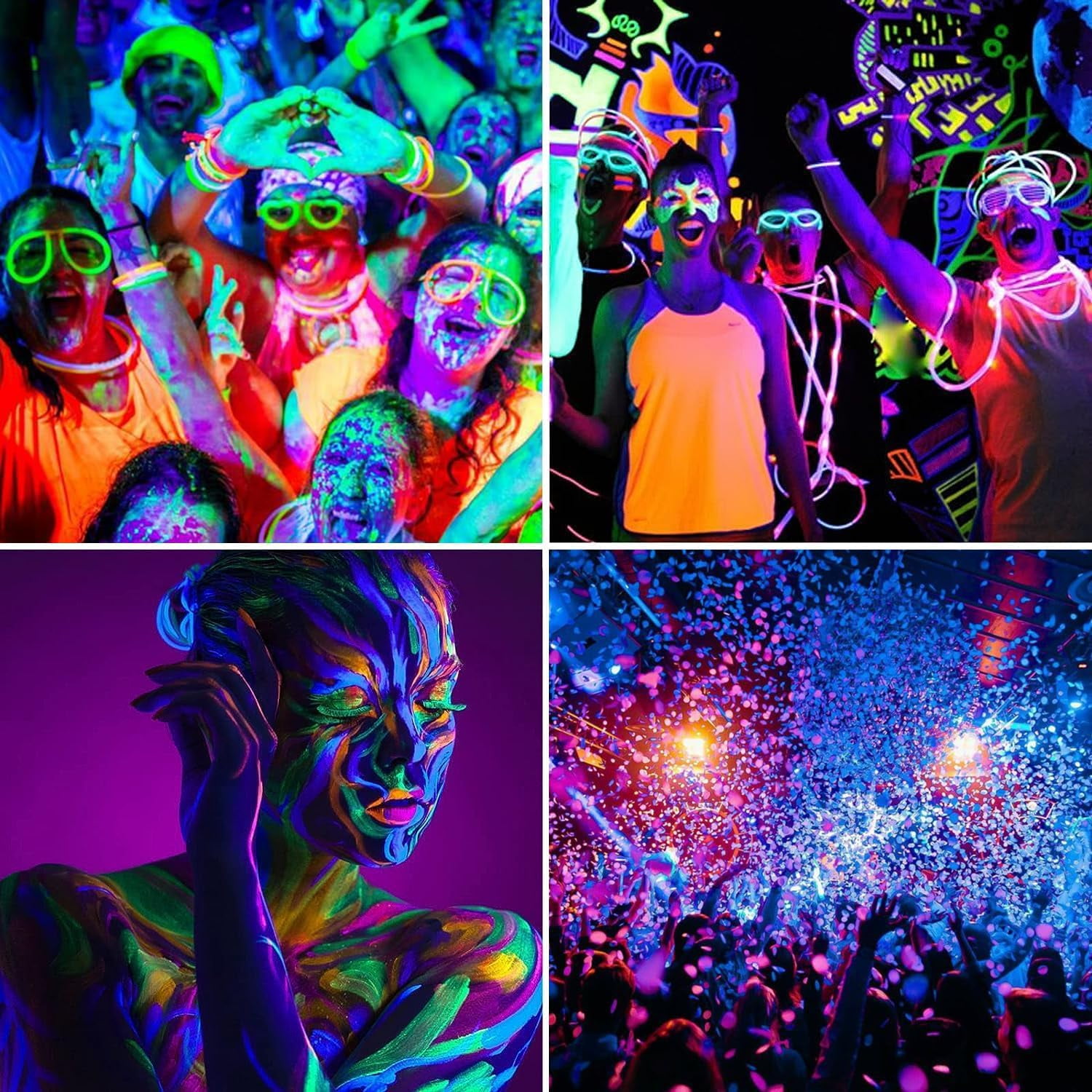 100W Black Light, Upgraded 2 Pack LED Black Lights for Glow Party, IP66 Waterproof Black Light, UV Flood Light for Halloween, Christmas, Neon Glow, Fluorescent Poster, Glow in The Dark