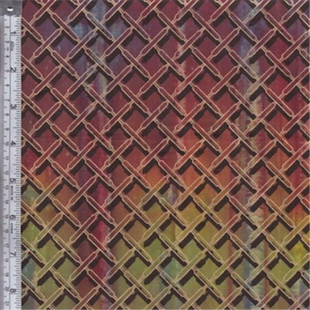 Textile Creations OY-158 Odyssey Fabric, Plaid Black Gold On Red, Multi, 15 yd.