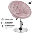 thumbnail image 4 of Yaheetech Round Swivel Tufted Back Accent Chair for Bedroom, Pink, 4 of 11