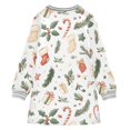 thumbnail image 6 of Girls' long-sleeved dress Christmas Socks The Gift Girls' A-line dress with ribbed cuffs Soft and comfortable, 6 of 6