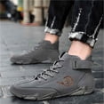 thumbnail image 5 of Men's Outdoor Casual Chukka Boots Handmade Leather Upper Waterproof Sneakers Lightweight for Hiking Wear-resistant Shoes Gray 9 US, 5 of 7