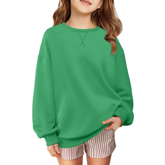 Arshiner Girls Oversized Crewneck Sweatshirt Kids Long Sleeve Pullover Tops Fall Casual Clothes Kids