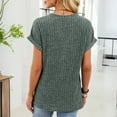 thumbnail image 5 of yillto Womens Short Sleeve Sweater Fashion V Neck Loose Knit Pullover Tops Summer Lightweight Blouses, 5 of 7