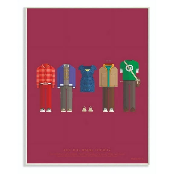 Stupell Industries Big Bang Theory Famous People Characters Fashion Design Wall Plaque by Fred Birchal
