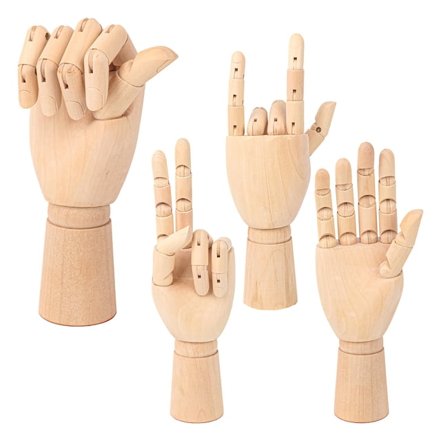 Modelo de Mano de Madera IHDYPPEW Paquete de 4 Unidades Flexible 30 cm