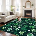 thumbnail image 2 of Rectangle Area Rugs 5 x 7 Ft, St. Patrick's Day Non-Slip Residential Carpet, Shiny Shamrocks Green Botanical Leaves Indoor Crawling Mats Runner Rugs for Living Room/Dining Room/Bedroom, 2 of 8