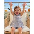 thumbnail image 4 of RUINIXCW Toddler Baby Girl Halloween Outfit Infant Baby Girls Summer Fall Clothes Ghost Pumpkin Embroidery Bows Tank Top with Shorts Set, 4 of 9