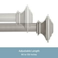 thumbnail image 3 of Kenney Mission 90-130" Premium Decorative Adjustable Curtain Rod, 1" Dia., Pewter, 3 of 5