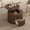 Brown + Solid Wood+MDF, variant on VIBE HAUS Round Lift Top Coffee Table, Modern Fluted Wood Accent Coffee Table with Hidden Storage for Living Room,Light Brown