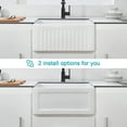 thumbnail image 2 of 24 inch Ceramic Kitchen Sink, White Reversible Sink, Single Bowl Kitchen Sink with Bottom Grid and Basket Strainer, 2 of 8