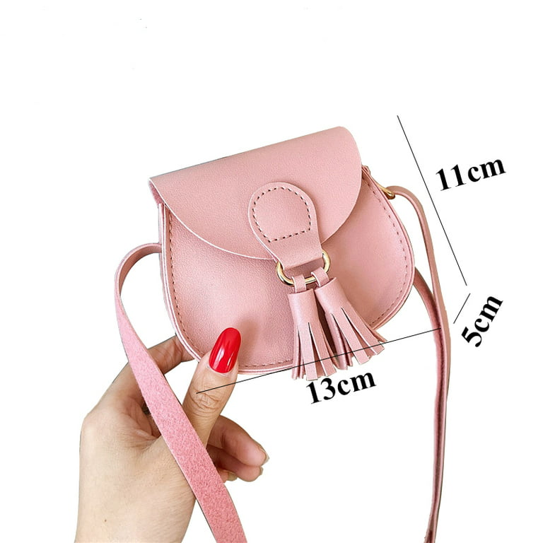 Kids Girls Toddler Mini Shoulder Purse Crossbody Bag with Tassel Coin Purse  Wallet for Little Girls by（Red）