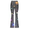 thumbnail image 5 of Ounisa Women's Carnival Flared Pants Flash Shiny Print High Waist Stretchy Comfy Wide Leg Workout Fitness Yoga Leggings, 5 of 5