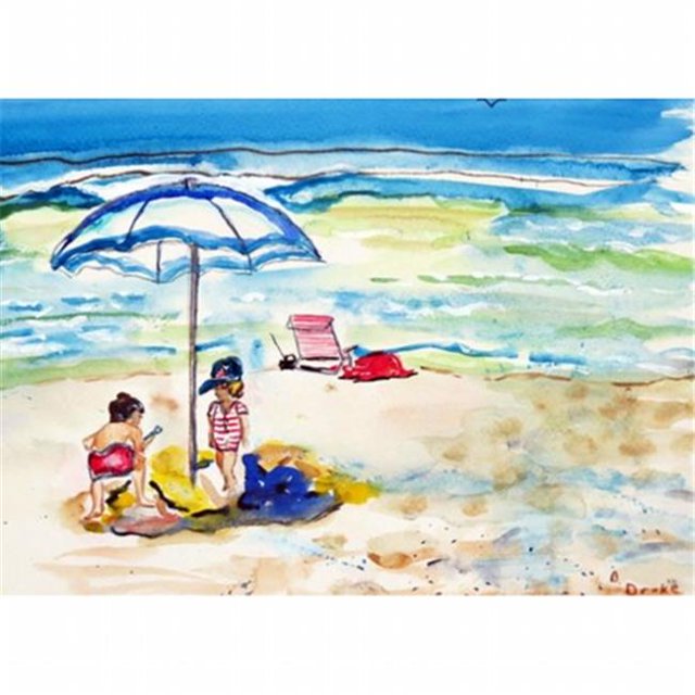 Betsy Drake DM391G Children At The Beach Door Mat, Large