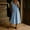 Blue, variant on QUNYINEY A Line Casual Summer Dresses for Women Sleeveless Long Sundress Solid with Pockets V Neck Lace Loose Fit Dresses
