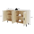 thumbnail image 3 of Buffet Storage Cabinet with Rattan Decorating Living Room Wood Kitchen Sideboard Accent Cabinet, 3 of 6