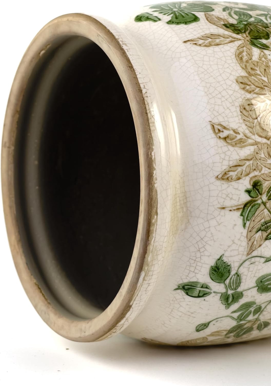 Vintage Ceramic Ice Crack Flower Pot with Drainage Holes, Country Rustic Planters for Indoor and Outdoor,Tuscan Decor,Home,Living Room, Garden Decor, Gardening Gift (Classic)