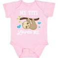 thumbnail image 3 of Inktastic My Titi Loves Me with Sloth and Hearts Boys or Girls Baby Bodysuit, 3 of 5