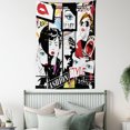 thumbnail image 4 of Teen Girls Tapestry, Fashion Girl in Sketch-style Illustration Glamour Modern Model Portrait Art Print, Wall Hanging for Bedroom Living Room Dorm Decor, 40W X 60L Inches, Red Black, by Ambesonne, 4 of 5