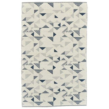 Bashia Modern Argyle, Gray/Blue, 4' x 6' Accent Rug