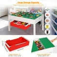 thumbnail image 2 of REDCAMP 2 in 1 Kids Activity Table with Storage Drawers, Wooden Construction Play Table with Detachable Blocks and Blackboard Tabletop,Compatible with Lego and Duplo Bricks，White, 2 of 9