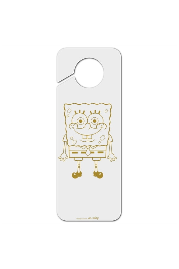 SpongeBob Full Front Plastic Door Knob Hanger Sign