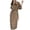 Khaki, variant on Fall Sweater Dress Women Asymmetrical Turtleneck Knit Long Sleeve Belted Maxi Dress Button Detail 1 Pack S-XXL Plus Size Friendly