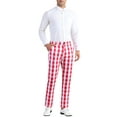 thumbnail image 2 of INSPIRE CHIC Plaid Pants for Men's Regular Fit Flat Front Business Contrast Color Trousers, 2 of 6