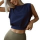 thumbnail image 1 of Top deportivo sin mangas de color liso para mujer - Camiseta corta para yoga y running, poliéster, transpirable - Ropa informal para hacer ejercicio, 1 of 8