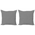 thumbnail image 1 of Ambesonne Abstract Geometry Throw Pillow Cover 2 Pack, Herringbone Style, 18", Charcoal Grey White, 1 of 2