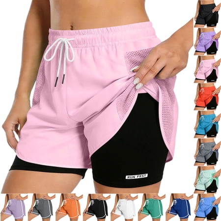 Athletic Shorts for Women Gym Workout Running Short Pants High Waist Skort with Pocket Casual Summer Clothes