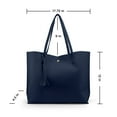 thumbnail image 6 of Women Tote Bag Tassels Leather Shoulder Female Handbags - Navy, 6 of 6