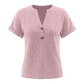 thumbnail image 7 of T Shirts For Women Pink Womens Tops Fashion V Neck With Mesh Cut Out Short Sleeved Elegan Casual Pullover Daily Comfortable Summer Tops, 7 of 7