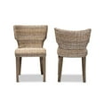 thumbnail image 2 of Baxton Studio Bohemian Mahogany Wood Dining Chairs, Graywashed/Brown (Set of 2), 2 of 7