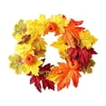 thumbnail image 2 of AYktou Fall Wreath with Artificial Maple Leaves Pumpkin & Berry, Artificial Floral Wreath for Front Door, Thanksgiving Halloween Wreath Autumn Garland Wall Farmhouse Holiday Outdoor Indoor Decor, 2 of 6