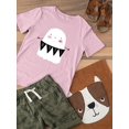 thumbnail image 3 of Cute Halloween Ghost W Banner T-Shirt Toddler -Image by Shutterstock,  3 Toddler, 3 of 4