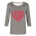 thumbnail image 5 of Gamivast Valentine Shirt for Women Cute Love Heart 3/4 Sleeve Casual Tee Tops Casual Loose Crew Neck Trendy Thsirts Holiday Tunic Pullover Spring Outfit, 5 of 6