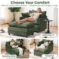 thumbnail image 4 of Accent Chair with Ottoman, Legahome 40"Wide Oversized Chenille Upholstered Lounge Chair, Comfy Reading Armchair with 3 Pillows, Barrel Chair Reading Chair for Living Room Bedroom, Green, 4 of 10